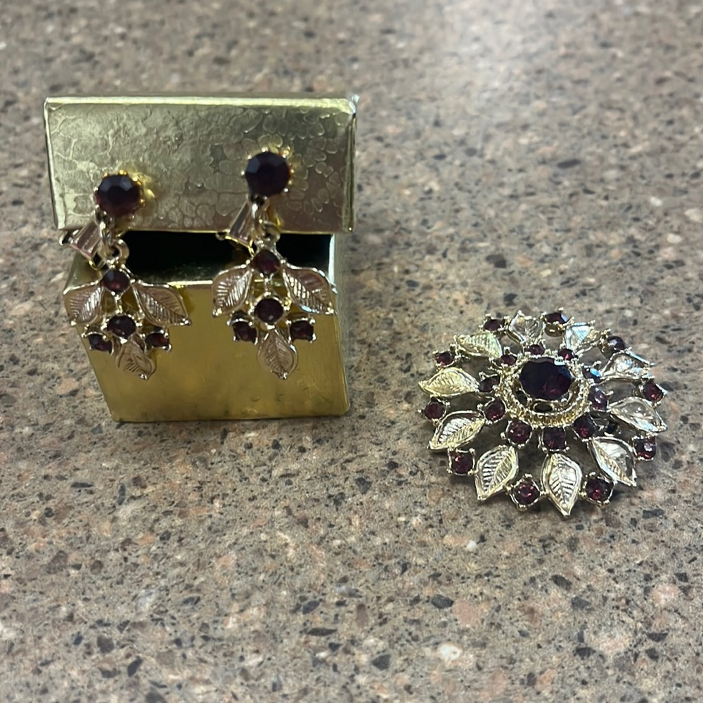 Vintage Brooch and Earrings